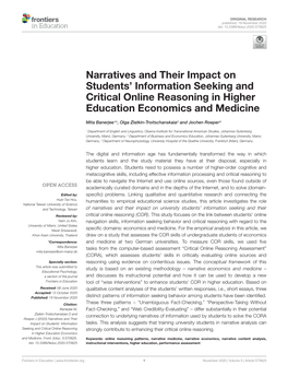 Narratives and Their Impact on Students' Information Seeking And