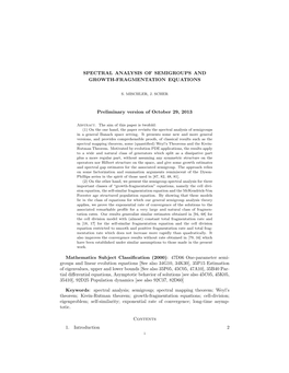 Spectral Analysis of Semigroups and Growth-Fragmentation Equations