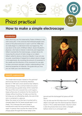 Phizzi Practical: Electroscope