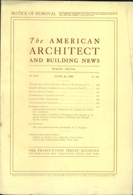 7He AMERICAN ARCHITECT and BUILDING NEWS