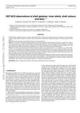 HST/ACS Observations of Shell Galaxies: Inner Shells, Shell Colours and Dust