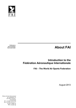 About FAI (August 2013)