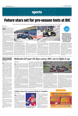 Future Stars Set for Pre-Season Tests at BIC More Than 50 of Racing’S Future Stars to Participate in F2, F3 Pre-Season Tests Next Week TDT | Manama