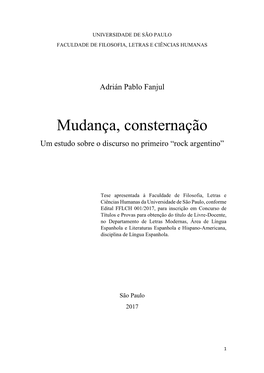 Mudança, Consternação Um Estudo Sobre O Discurso No Primeiro “Rock Argentino”