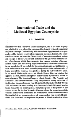 International Trade and the Medieval Egyptian Countryside