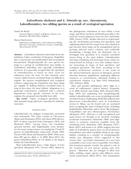 Laboulbenia Slackensis and L. Littoralis Sp