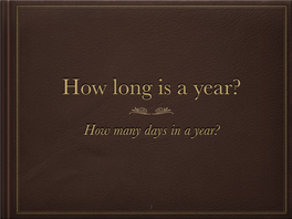 How Many Days in a Year?