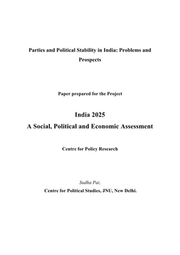 India 2025 a Social, Political and Economic Assessment