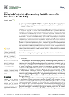 Thaumatotibia Leucotreta): a Case Study