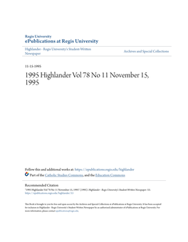 1995 Highlander Vol 78 No 11 November 15, 1995