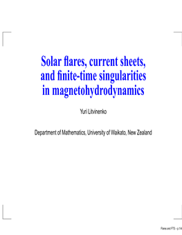 Solar Flares, Current Sheets, and Other Things