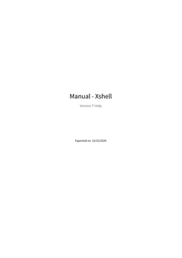 Manual - Xshell