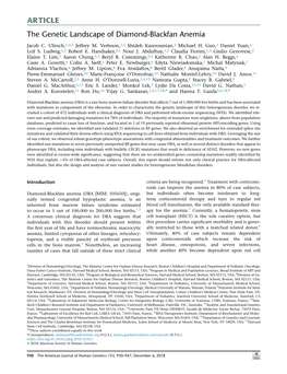 The Genetic Landscape of Diamond-Blackfan Anemia