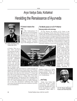 Heralding the Renaissance of Ayurveda