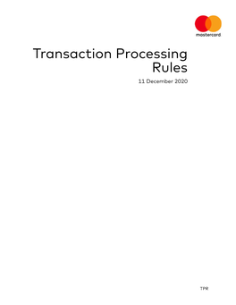 Transaction Processing Rules 11 December 2020