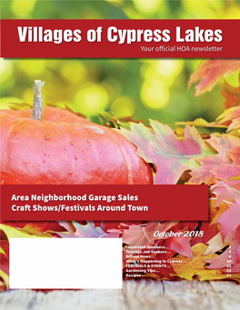 Villages of Cypress Lakes Your Official HOA Newsletter