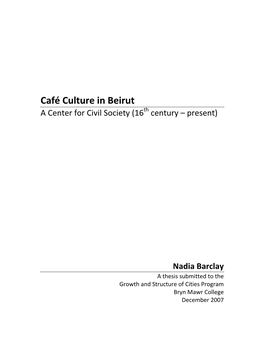 Cafe Culture in Beirut