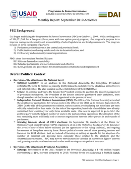 Monthly Report: September 2010 Activities