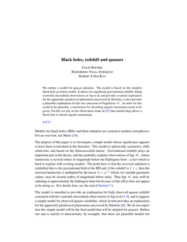 Black Holes, Redshift and Quasars