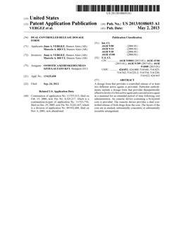 (12) Patent Application Publication (10) Pub. No.: US 2013/0108693 A1 VERGEZ