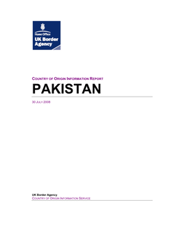 Country of Origin Information Report: Pakistan June 2008