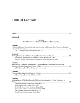 Table of Contents