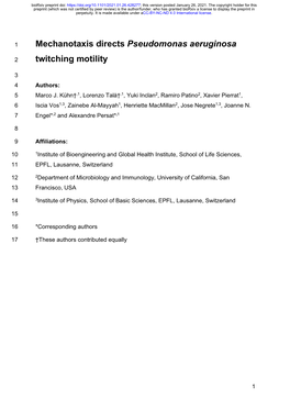 Mechanotaxis Directs Pseudomonas Aeruginosa Twitching Motility