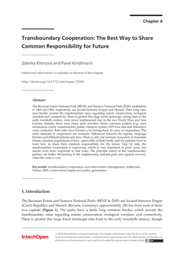 Transboundary Cooperation: the Best Way to Share Transboundarycommon Responsibility Cooperation: for Future the Best Way to Share Common Responsibility for Future