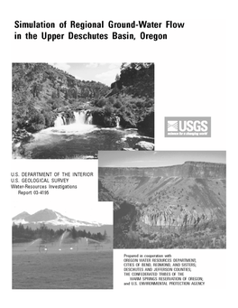 Simulation of Regional Ground-Water Flow in the Upper Deschutes Basin, Oregon