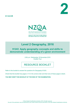 Level 2 Geography (91243) 2016