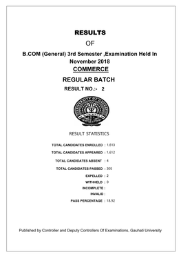 Results Commerce Regular Batch