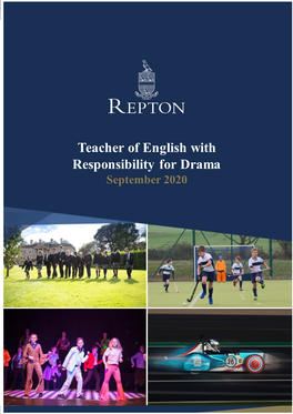 Teacher of English with Responsibility for Drama September 2020 Contents P