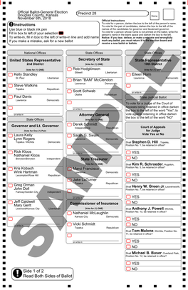 Side 1 of 2 Read Both Sides of Ballot