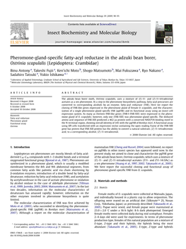 Pheromone-Gland-Specific Fatty-Acyl Reductase in the Adzuki Bean Borer