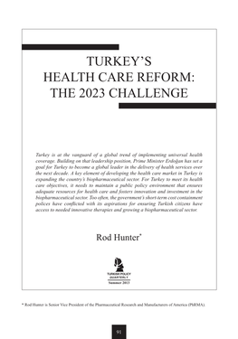Turkey's Health Care Reform: the 2023 Challenge