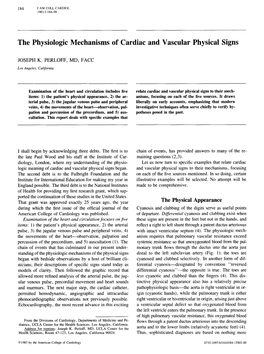 The Physiologic Mechanisms of Cardiac and Vascular Physical Signs