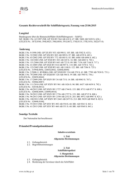 Gesamte Rechtsvorschrift Für Schifffahrtsgesetz, Fassung Vom 25.06.2015