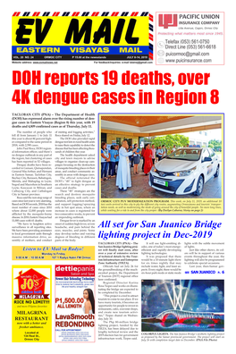 DOH Reports 19 Deaths, Over 4K Dengue Cases in Region 8