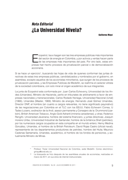 ¿La Universidad Nivela? Guillermo Maya*