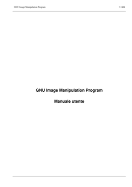 GNU Image Manipulation Program Manuale Utente