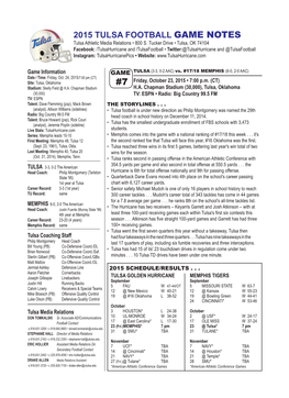 2015 TULSA FOOTBALL GAME NOTES Tulsa Athletic Media Relations • 800 S