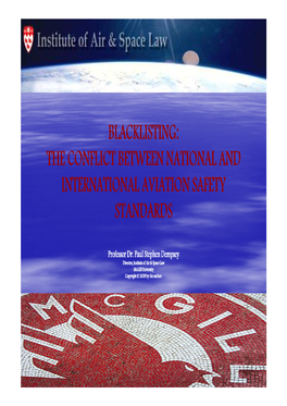 Blacklisting: the Conflict Between National and International Aviation Safety Standards