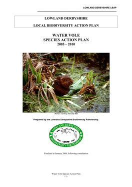 Water Vole Species Action Plan 2005-2010