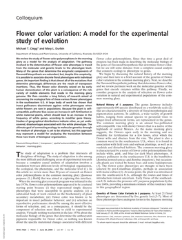 Flower Color Variation: a Model for the Experimental Study of Evolution