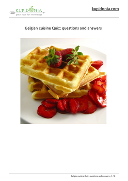 Belgian Cuisine Quiz: Questions and Answers