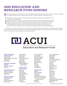 2020 Education and Research Fund Donors