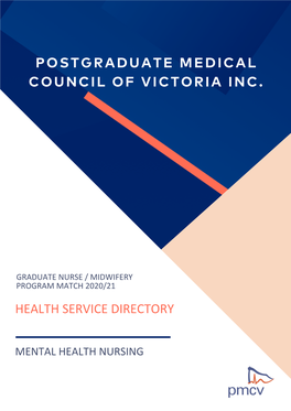 Postgraduate Medical Council of Victoria Inc. Health Service Directory