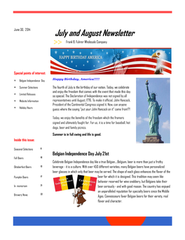 July and August Newsletter Frank B