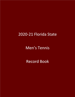 2020-21 Florida State Men's Tennis Record Book