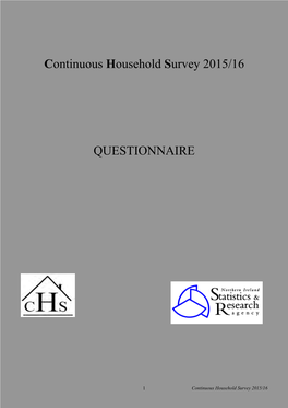 Continuous Household Survey Questionnaire 2015-16